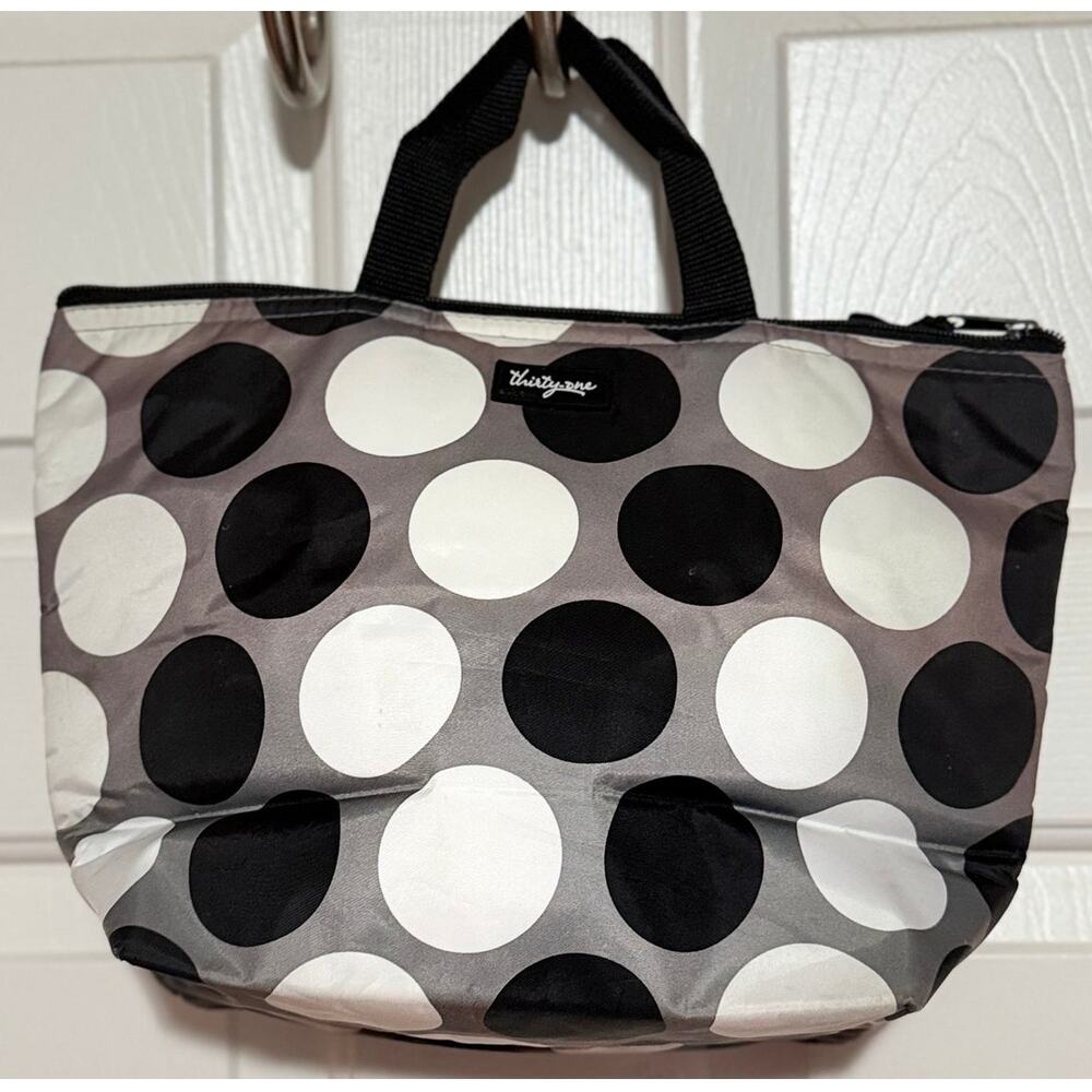 Thirty-One Black & White Insulated Lunch Bag